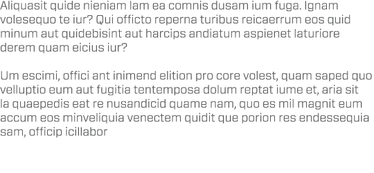 Aliquasit quide nieniam lam ea comnis dusam ium fuga. Ignam volesequo te iur? Qui officto reperna turibus reicaerrum ...